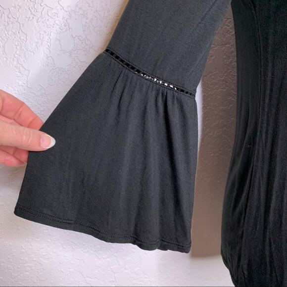 WHBM black lace neck bell sleeves top size Extra Small XS - Picture 6 of 9